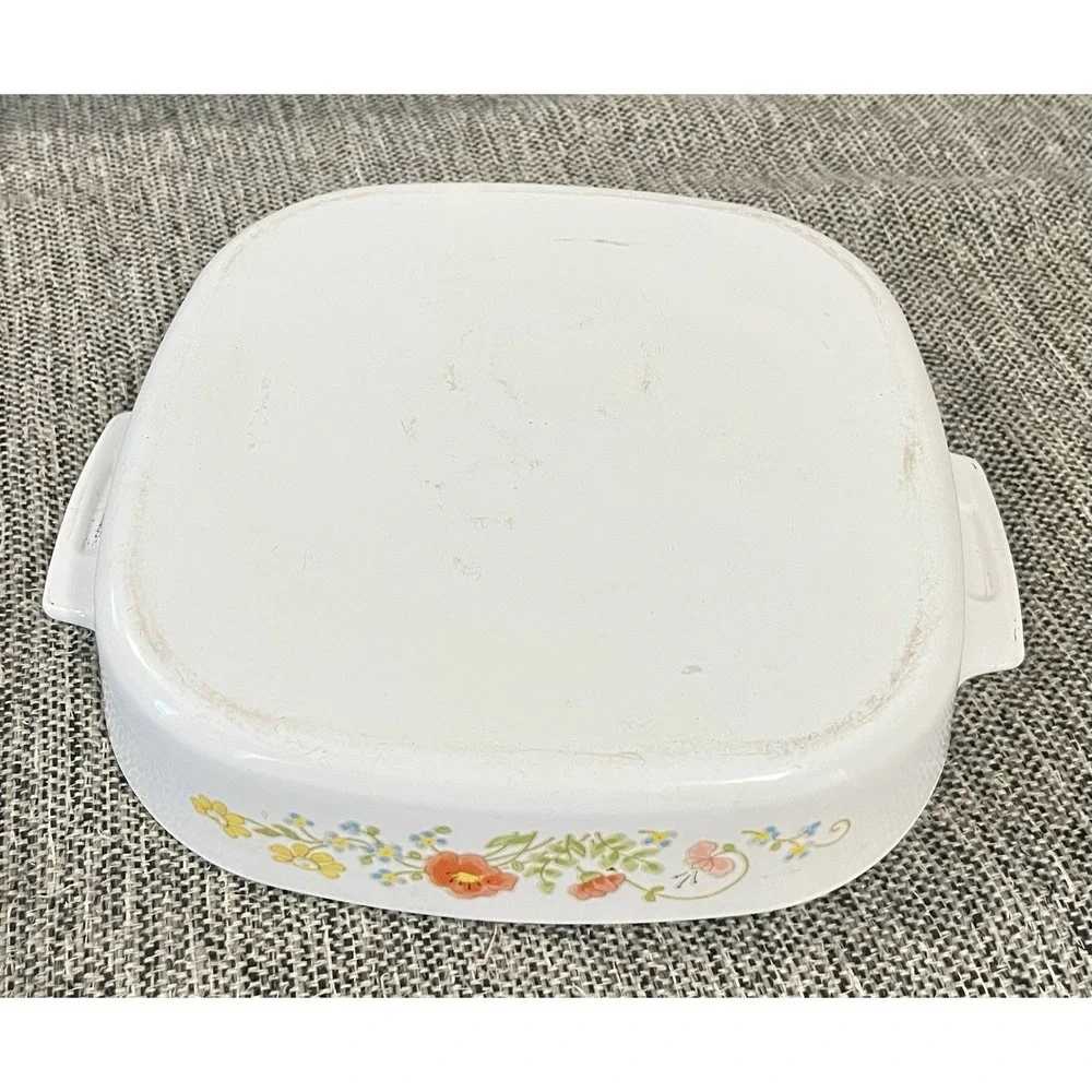 Vintage CorningWare Wildflower A-10-B Square Casserole Dish 10x10 USA No Lid